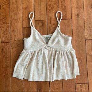 Urban Outfitters Cream Sleeveless Tie Front Camisole